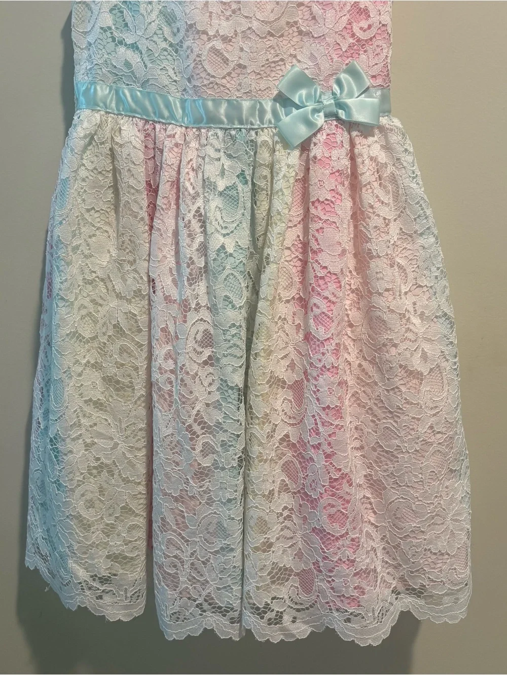Jona Michelle Girls Lace Over Party Dress Sz 6 Pastel Ombré Fairycore Princess
